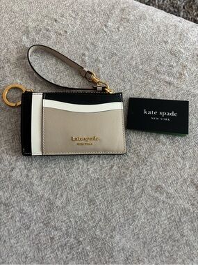 NWT: Kate Spade Wristlet Card Case in Black, Taupe, White